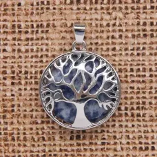 Кулон Дерево d.2,7см с камнем Содалит оптом BJK083-08