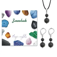 Комплект серьги и кулон Змеевик KOM01-09