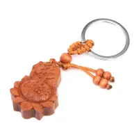 Брелок Лотос и иероглиф Будда, красное дерево BK032-50