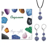 Комплект серьги и кулон Содалит KOM01-19