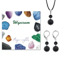 Комплект серьги и кулон Шунгит KOM01-23