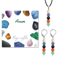 Комплект серьги и кулон Агат KOM02-03