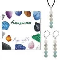 Комплект серьги и кулон Амазонит KOM02-04