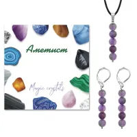 Комплект серьги и кулон Аметист KOM02-05