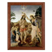 Постер в рамке 17х22см Леонардо да Винчи - Крещение Христа (ок.1475) POSV-0151