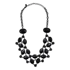 Колье с черными кристаллами, 50см UG265