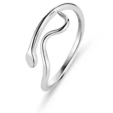 Безразмерное кольцо Змея, цвет серебряный KL116-S