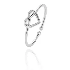 Безразмерное кольцо Сердце, цвет серебряный KL117-S