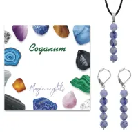 Комплект серьги и кулон Содалит KOM02-19