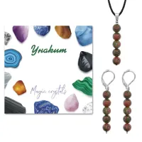 Комплект серьги и кулон Унакит KOM02-21