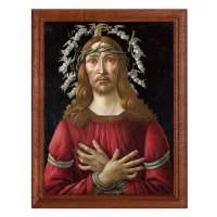 Постер в рамке 17х22см Сандро Боттичелли - Муж скорбей с нимбом из ангелов POSV-0158