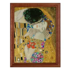 Постер в рамке 17х22см Густав Климт - Поцелуй, фрагмент (1908) POSV-0165