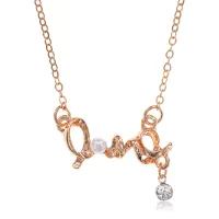 Кулон с цепочкой Love 35х12мм, цвет золот. BJK066-G