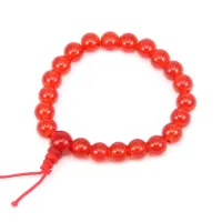 Буддийский браслет - четки 8мм, пластик, цвет красно-коричневый BS218-6