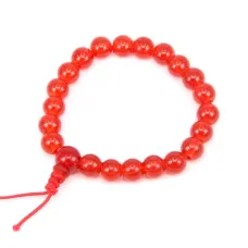 Буддийский браслет - чётки 8мм, пластик, цвет красно-коричневый BS218-6