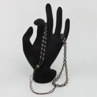 Серые прозрачные четки для амулета с бусиной с мантрами, пластик SH015