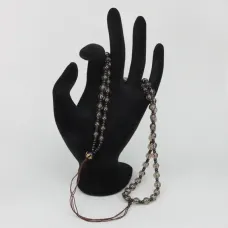 Серые прозрачные четки для амулета с бусиной с мантрами, пластик SH015