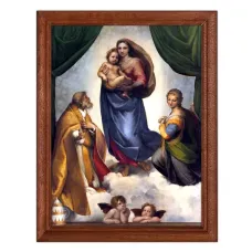 Постер в рамке 17х22см Рафаэль Санти - Сикстинская Мадонна (1512-14) POSV-0170