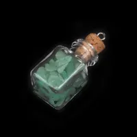 Кулон-флакон 2,4 см с натуральным камнем Зеленый авантюрин AMS005-GA