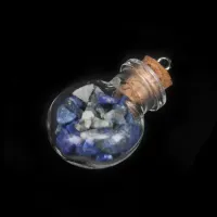 Кулон-флакон 2,4 см с натуральным камнем Содалит AMS005-SD