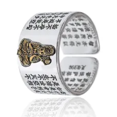 Безразмерное кольцо Будда, цвет серебряный KL122