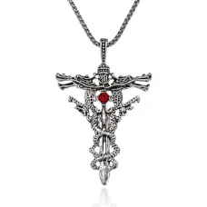 Амулет Меч на цепочке, 7х4,5см, цвет серебряный AC075