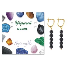 Серьги Черный агат SEB05-22