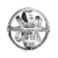 Астрономическое кольцо - кулон d.30мм, цвет серебр., размер 9 KLA001-S-9