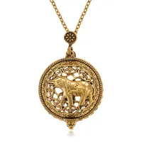 Кулон-амулет Слон с увеличительным стеклом 35х40мм, с цепочкой BJK092