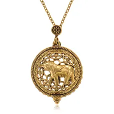 Кулон-амулет Слон с увеличительным стеклом 35х40мм, с цепочкой BJK092