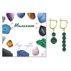 Асимметричные серьги Малахит SEB06-15