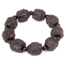 Резной браслет из дерева агар Будда 19мм BS247-1