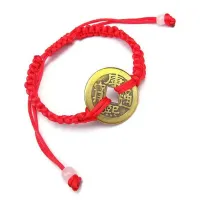 Плетеный браслет с большой монетой 23мм BS255