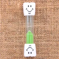 Песочные часы на 3 минуты для чистки зубов 9,7 см, цвет песка зеленый PS003-2