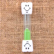 Песочные часы на 3 минуты для чистки зубов 9,7 см, цвет песка зеленый PS003-2