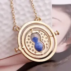 Кулон Песочные часы с цепочкой вращающийся 4см, цвет золот.