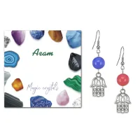 Серьги Хамса (от сглаза и зла), Цветной агат SEB07-03-01