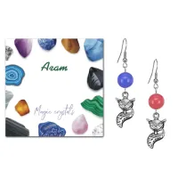 Серьги Лиса (страсть, интуиция), Цветной агат SEB07-03-03