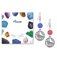 Серьги Волк (защита, сила, победа), Цветной агат SEB07-03-07