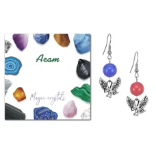 Серьги Орел (защита, сила, победа), Цветной агат SEB07-03-24