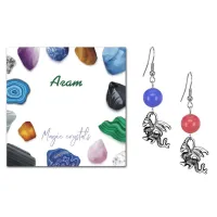 Серьги Дракон (удача, могущество, успех), Цветной агат SEB07-03-25