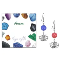 Серьги Лотос (гармония и развитие), Цветной агат SEB07-03-2064