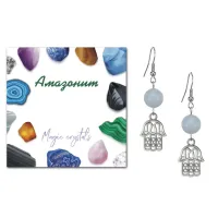 Серьги Хамса (от сглаза и зла), Амазонит SEB07-04-01