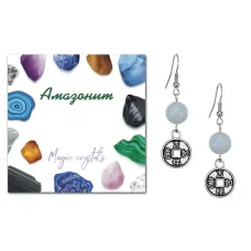 Серьги Монета (богатство), Амазонит SEB07-04-13