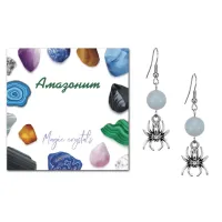 Серьги Паук (защита, трудолюбие, достаток), Амазонит SEB07-04-14