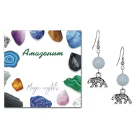 Серьги Медведь (защита, сила, победа), Амазонит SEB07-04-19