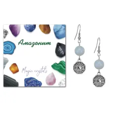 Серьги Багуа (защита от негативной энергии), Амазонит SEB07-04-34