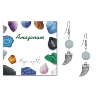 Серьги Клык (сила, мужество, воля, энергия), Амазонит SEB07-04-2077