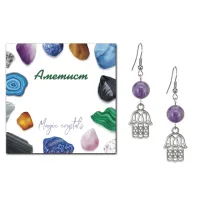 Серьги Хамса (от сглаза и зла), Аметист SEB07-05-01