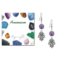 Серьги Хамса (от сглаза и зла), Аметист SEB07-05-0001